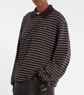Striped oversized cotton-blend polo shirt | Rotate