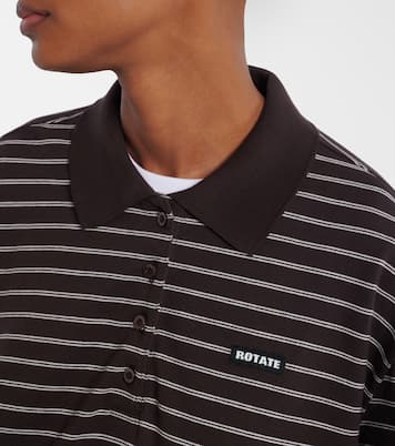 Striped oversized cotton-blend polo shirt | Rotate