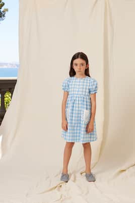 Robe Viola à carreaux vichy en coton | Bebe Organic