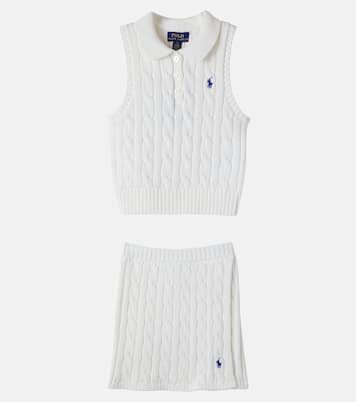 Cable-knit cotton top and skirt set | Polo Ralph Lauren Kids