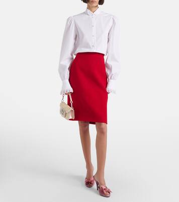 Embroidered cotton poplin blouse | Valentino