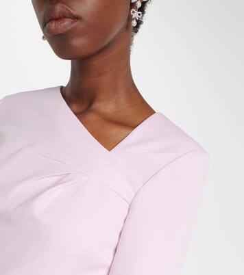 Vestido midi asimétrico de crepé drapeado | Roland Mouret