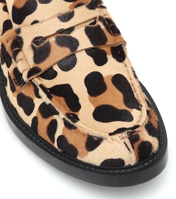 Leopard-print calf hair loafers | Tod's