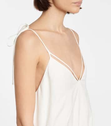 Robe longue Juna brodée en lin mélangé | Simkhai