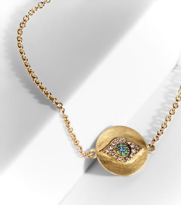 Bracelet Eye en or 14 ct, diamants, tsavorites et saphirs | Ileana Makri