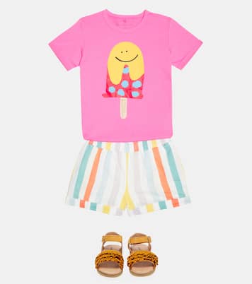Shorts de lino y algodón a rayas | Stella McCartney Kids