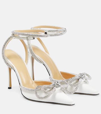Pumps Double Bow in raso con decorazioni | Mach & Mach