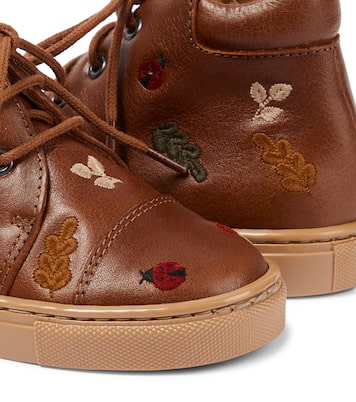 Embroidered lace-up leather shoes | Petit Nord