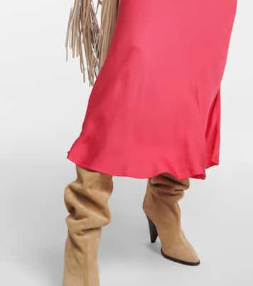 Falda midi Aubree de satén | Velvet