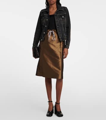 Falda midi de satén acampanada | Maison Margiela
