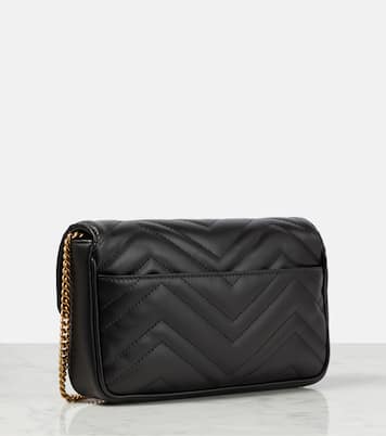 Portafoglio con catena in pelle GG Marmont | Gucci