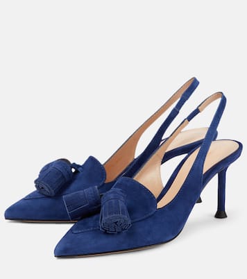 Slingback-Pumps aus Veloursleder | Gianvito Rossi