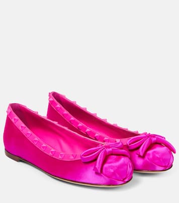 Rockstud satin ballet flats | Valentino Garavani