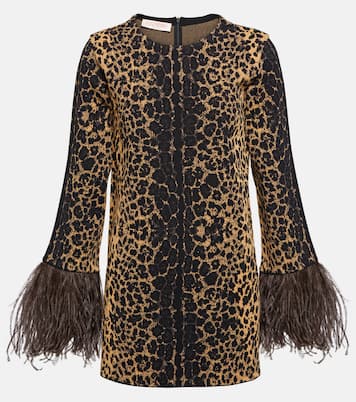 Jersey estampado con ribete de plumas | Valentino
