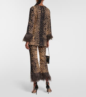 Jersey estampado con ribete de plumas | Valentino