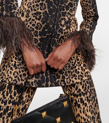 Jersey estampado con ribete de plumas | Valentino