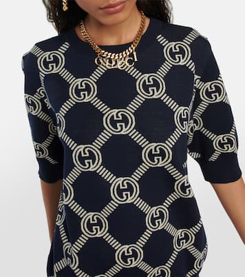 Top GG en jacquard de laine mélangée | Gucci