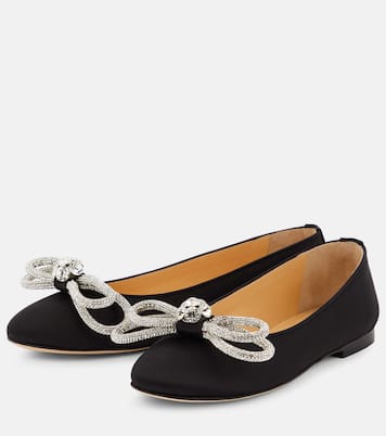 Double Bow satin ballet flats | Mach & Mach