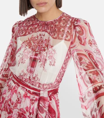 Robe midi Majolica en soie | Dolce&Gabbana