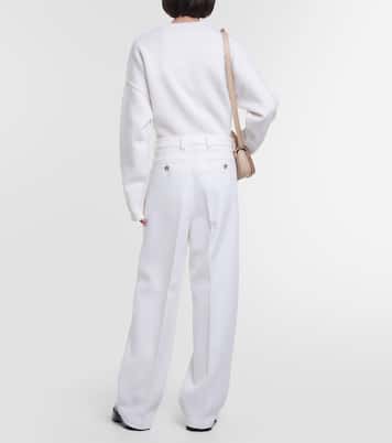 High-rise wool-blend wide-leg pants | Ami Paris