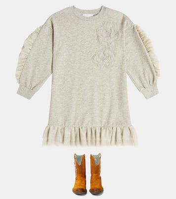 Stivali texani in suede con borchie | Monnalisa