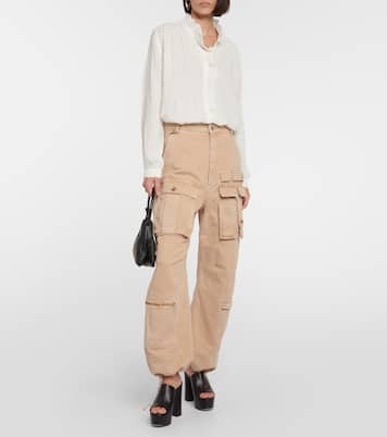 Trisha ruffled cotton gauze blouse | Velvet