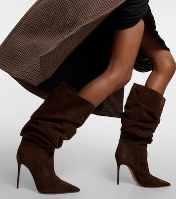 Stivaletti Jahleel 95 in suede | Amina Muaddi