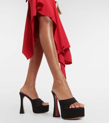Dalida satin platform mules | Amina Muaddi
