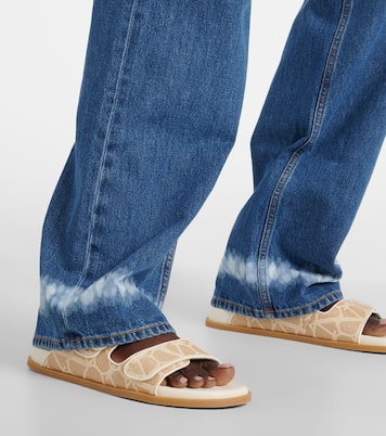 VLogo Signature raffia slides | Valentino Garavani
