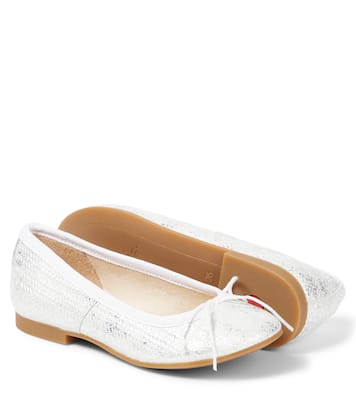 Dory metallic leather ballet flats | Pom d'Api