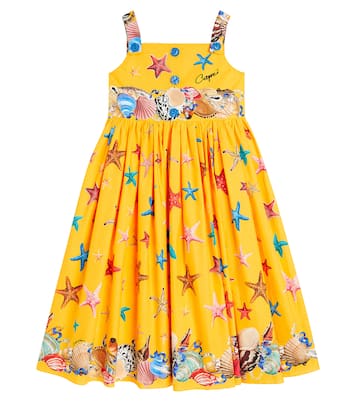 Vestido Capri de popelín de algodón estampado | Dolce&Gabbana Kids