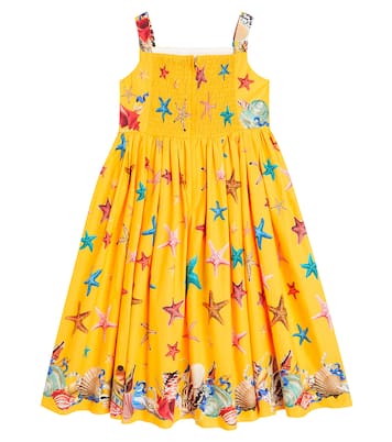 Vestido Capri de popelín de algodón estampado | Dolce&Gabbana Kids
