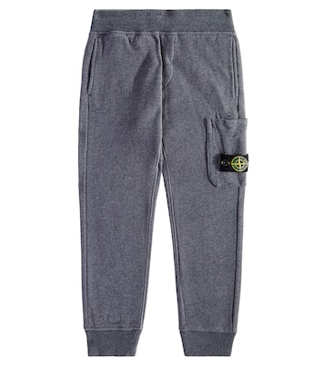 Cotton sweatpants in grey Stone Island Junior Mytheresa