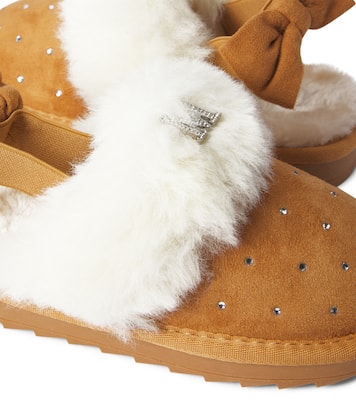 Mules con pelo sintético adornados | Monnalisa