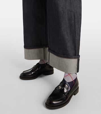 Mocassins en cuir à logo | Prada