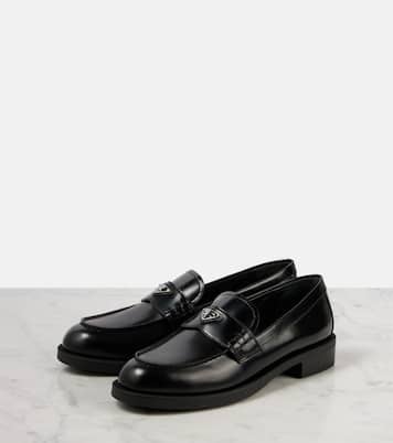 Mocassins en cuir à logo | Prada