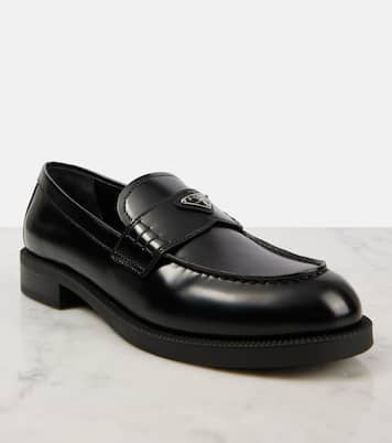 Mocassins en cuir à logo | Prada