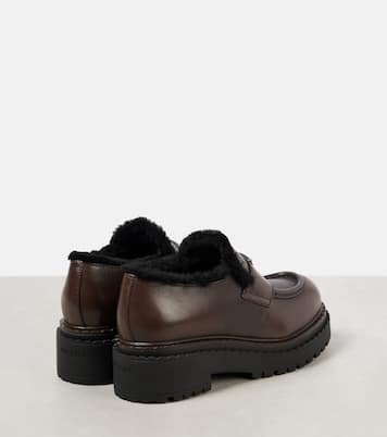 Loafers aus Leder mit Shearling | Prada