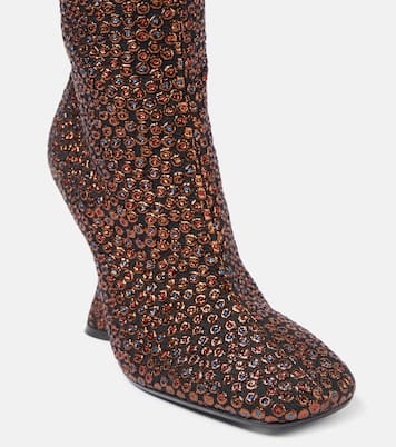 Botas altas con cuña 105 con glitter | Dries Van Noten