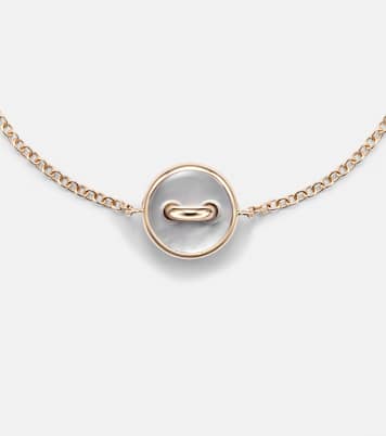 Pom Pom Dot 18kt rose gold chain bracelet with white diamonds and mother of pearl | Pomellato