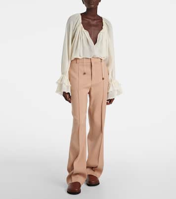 Pantaloni regular in lana a vita alta | Chloé