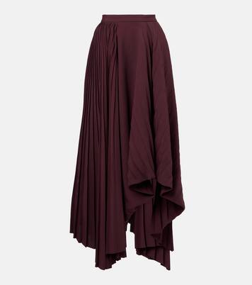 Plissé asymmetric maxi skirt | McQueen
