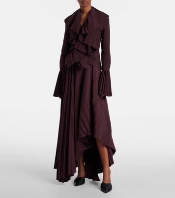 Plissé asymmetric maxi skirt | McQueen