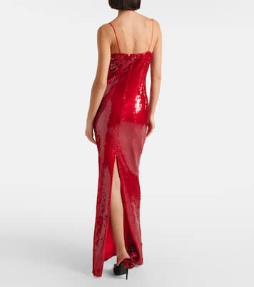 Floral-appliqué sequined gown | Magda Butrym