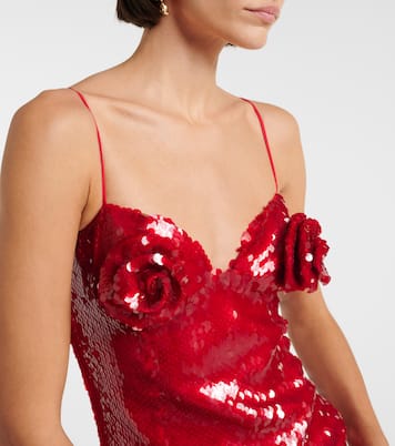 Floral-appliqué sequined gown | Magda Butrym