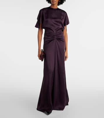 Gathered crêpe satin gown | Victoria Beckham