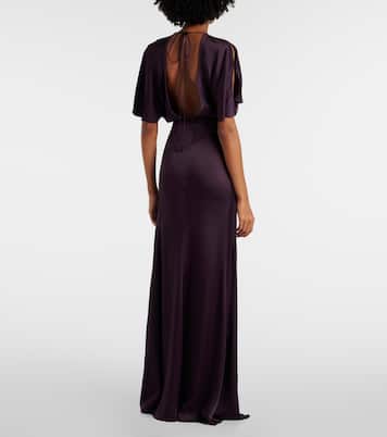 Gathered crêpe satin gown | Victoria Beckham