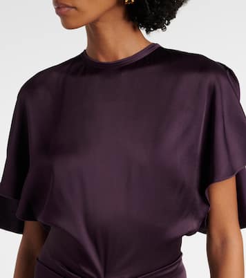 Gathered crêpe satin gown | Victoria Beckham
