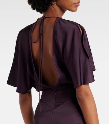 Gathered crêpe satin gown | Victoria Beckham