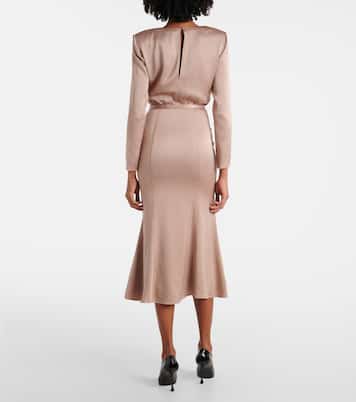 Abito midi in crêpe di raso | Roland Mouret